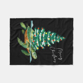 Merry Christmas Sea Turtle Xmas Tree Lights Pjs Me Fleecedecke (Vorderseite (Horizontal))