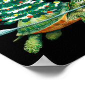 Merry Christmas Sea Turtle Xmas Tree Lights Pjs Me Poster (Ecke)