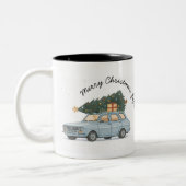 Merry Christmas Șefu’ Dacia 1300 Romanian Holiday Zweifarbige Tasse (Links)