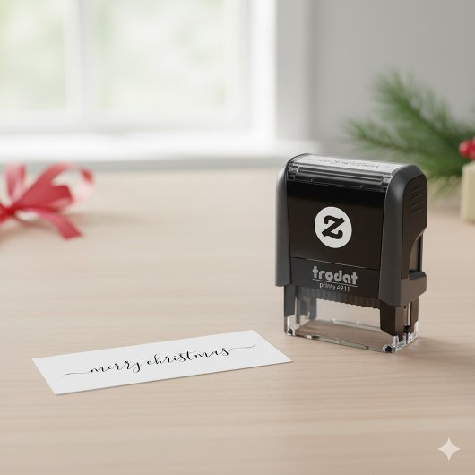Merry Christmas Self Inking Stamp for Holiday Gree Permastempel