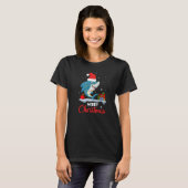 Merry Christmas Shark Santa Quote T-Shirt (Vorne ganz)