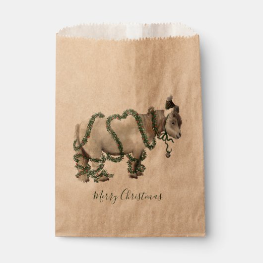 Merry Christmas Shetland Pony Favor Bag Geschenktütchen (Vorderseite)