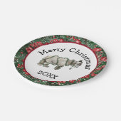 Merry Christmas Shetland Pony Plates Pappteller (Schrägansicht)