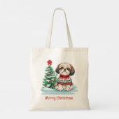 Merry Christmas Shih Tzu Dog Tragetasche (Rückseite)