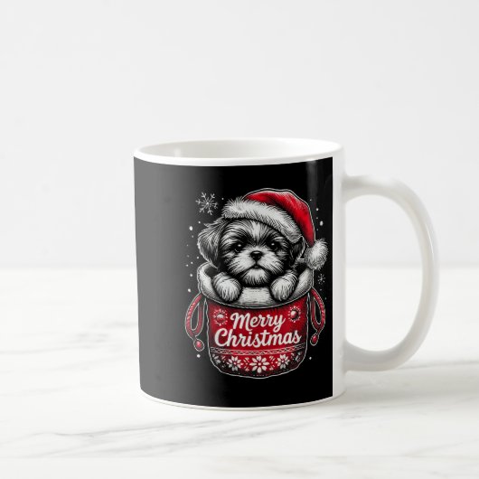 Merry Christmas Shih Tzu Graphic Tee Kaffeetasse (Rechts)