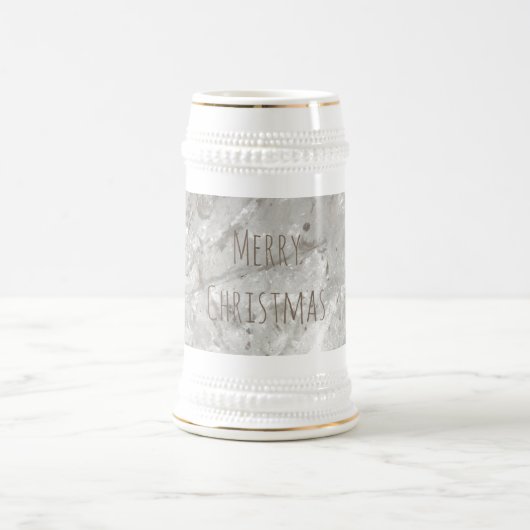 Merry Christmas Shiny Crystal White Stein Bierglas (Mittel)