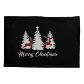 Merry Christmas Shirt for Women Buffalo Plaid Rein Kissenbezug (Rückseite)