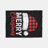 Merry Christmas Shirt Santa Hat Buffalo Plaid Men Fleecedecke (Vorderseite (Horizontal))