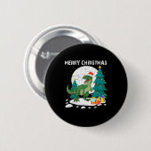 Merry Christmas Shirts For Women Xmas Santa T Rex  Button (Vorne & Hinten)