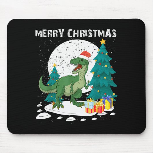 Merry Christmas Shirts For Women Xmas Santa T Rex Mousepad (Vorne)