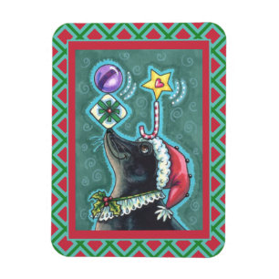 MERRY CHRISTMAS SIEGEL BALANCING GIFTS, CANDY CANE MAGNET