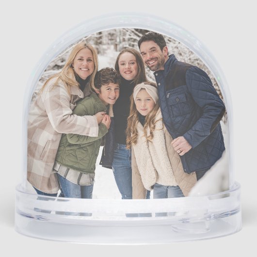 Merry Christmas simple elegant two photo holiday Schneekugeln (Rückseite)