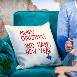 Merry Christmas Simple Modern Typography Kissen