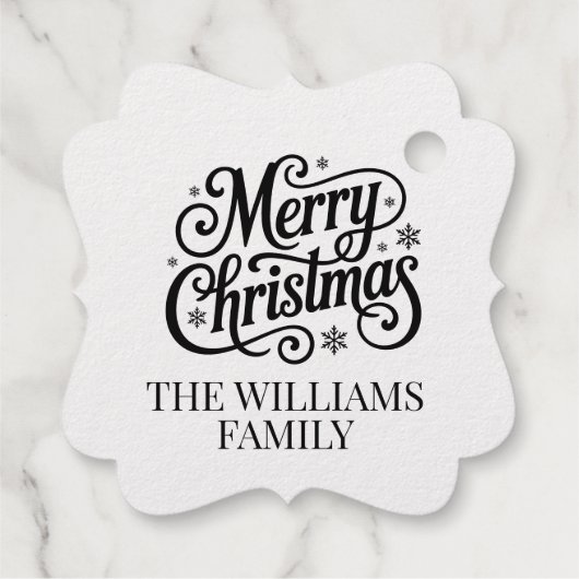 Merry Christmas simple script return address  Geschenkanhänger (Rückseite)