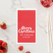Merry Christmas Simple Stylish Modern Minimal Mono Serviette (Beispiel)
