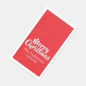 Merry Christmas Simple Stylish Modern Minimal Mono Serviette (Ecke)