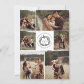 Merry Christmas Six Photo Garland Wreath Monogram Feiertagskarte (Vorderseite)