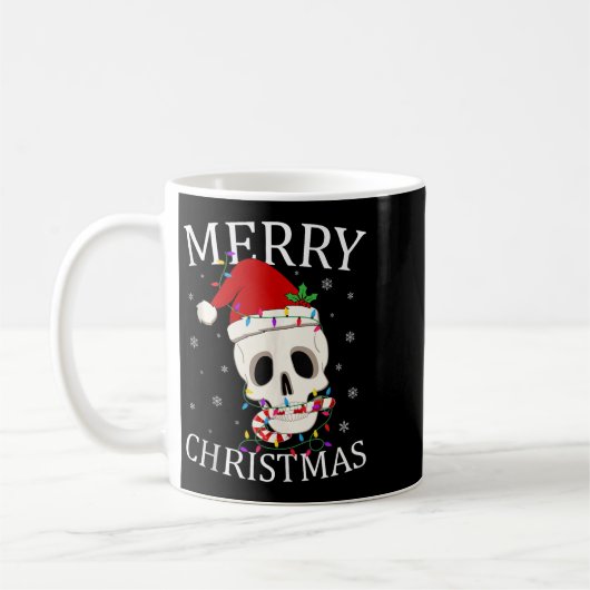 Merry Christmas Skeleton Skull Xmas Lights Men Wom Kaffeetasse (Links)