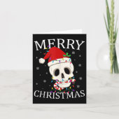 Merry Christmas Skeleton Skull Xmas Lights Men Wom Karte (Vorderseite)