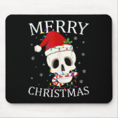 Merry Christmas Skeleton Skull Xmas Lights Men Wom Mousepad (Vorne)
