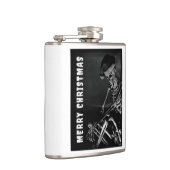 Merry Christmas. Skeleton with Santa hat Flachmann (Rechts)