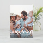 MERRY CHRISTMAS Sketched Personalisiert Foto Feiertagskarte (Stehend Vorderseite)