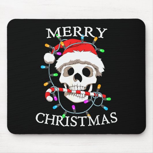 Merry Christmas Skull Skeleton Men Women  Mousepad (Vorne)