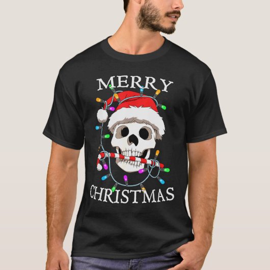 Merry Christmas Skull Skeleton Men Women T-Shirt (Vorderseite)
