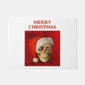 Merry Christmas. Skull wearing Santa hat Fußmatte (Vorderseite)