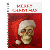 Merry Christmas. Skull wearing Santa hat Notizblock (Vorderseite)