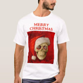 Merry Christmas. Skull wearing Santa hat T-Shirt (Vorderseite)