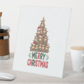 Merry Christmas Sloth Tree Sockelschild (In Situ)