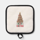 Merry Christmas Sloth Tree Topflappen (Vorderseite)