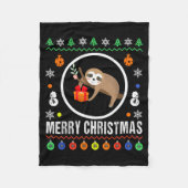 Merry Christmas Sloth Ugly Sweater Xmas Knit Sloth Fleecedecke (Vorderseite)