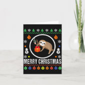 Merry Christmas Sloth Ugly Sweater Xmas Knit Sloth Karte (Vorderseite)