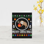 Merry Christmas Sloth Ugly Sweater Xmas Knit Sloth Karte (Gelbe Blume)