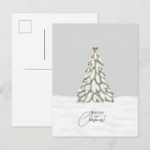 Merry Christmas Snow Christmas Tree Holiday Card Postkarte (Vorne/Hinten)