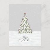 Merry Christmas Snow Christmas Tree Holiday Card Postkarte (Vorderseite)