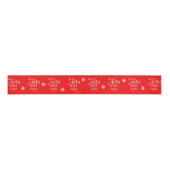 Merry Christmas Snow name pattern red Ripsband (Vorderseite)