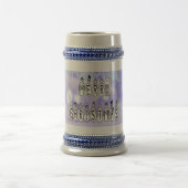 Merry Christmas Snow People Font Blue Tint Snow Bierglas (Mittel)