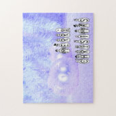 Merry Christmas Snow People Font Blue Tint Snow Puzzle (Vertikal)