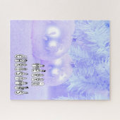 Merry Christmas Snow People Font Blue Tint Snow Puzzle (Horizontal)