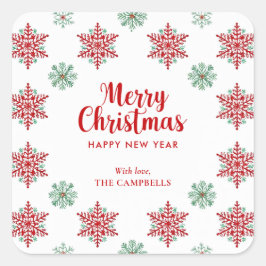 Merry Christmas Snowflake, Holiday Gift Sticker