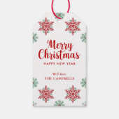 Merry Christmas Snowflake, Holiday Gift Tag Geschenkanhänger (Rückseite)