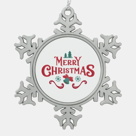 Merry Christmas Snowflake Ornament (Vorderseite)