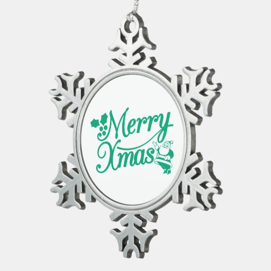 Merry Christmas Snowflake Ornament (Rechts)