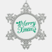 Merry Christmas Snowflake Ornament (Vorderseite)