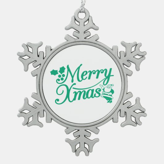 Merry Christmas Snowflake Ornament (Vorderseite)