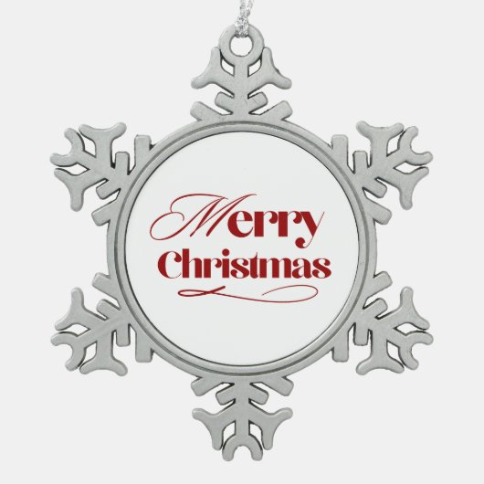Merry Christmas Snowflake Ornament (Vorderseite)