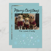 Merry Christmas Snowflake Photo Card Feiertagskarte (Vorne/Hinten)